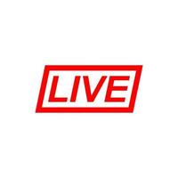 live button icon for tv shows and streaming video vector