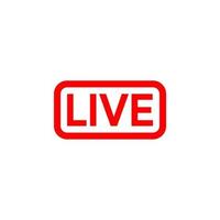 live button icon for tv shows and streaming video vector