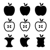 icono de fruta de manzana simple sobre fondo blanco vector