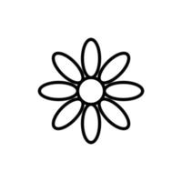 simple flower icon on white background vector