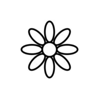 simple flower icon on white background vector