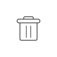 simple trash bin icon set vector