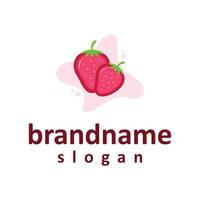 Vector graphic of fresh strawberry logo design template