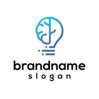 Vector graphic of brain logo design template