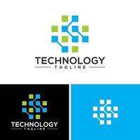 plantilla de vector de diseño de logotipo de tecnología