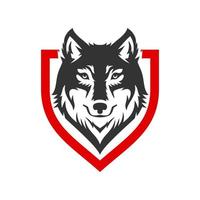 Simple Wolf Head line Art Vector Illustration