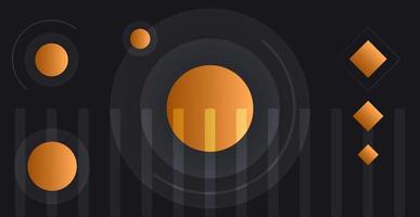 Abstract futuristic technologies. Abstract background with dynamic lines and squares, in orange and black colors. vector