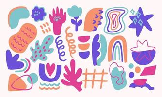 Hand drawn pastel abstract vector set collection shape. Modern trendy isolated