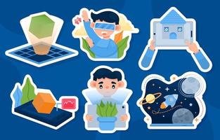 Augmented Reality Sticker Set Collection vector