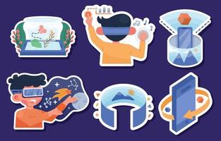 Augmented Reality Futuristic Sticker set Concept