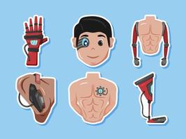 Body Augmentation Sticker Set vector