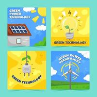 Green Technology Social Media Posts vector