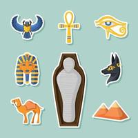 Egyptian Mummy Sticker Collection vector
