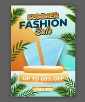 Summer Fashion Podium Poster Template vector