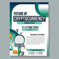 Modern Green Blue Cryptocurrency Webinar Design Poster vector