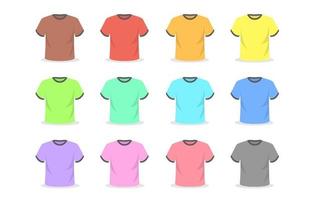 Colorful Flat T-Shirt Mock Up vector