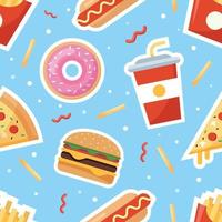 Breakfast Food Flat Vector Seamless Pattern