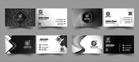 Monochromatic Black and White Theme Business Card vector