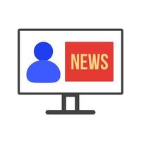 Live News Flat Multicolor Icon vector