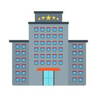 Five Star Building Flat Multicolor Icon vector