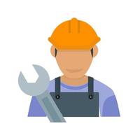 Mechanic Male Flat Multicolor Icon vector