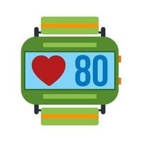 Heart Rate Monitoring Flat Multicolor Icon vector