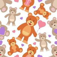 Cute Teddy Bear Seamless Pattern Background vector
