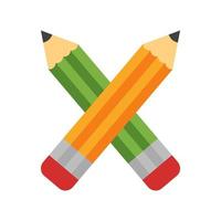 Two Pencils Flat Multicolor Icon vector