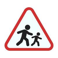 Child And Parent Crossing Road Sign Clip Art at  - vector