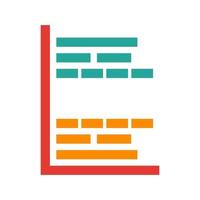 Gantt Chart Flat Multicolor Icon vector