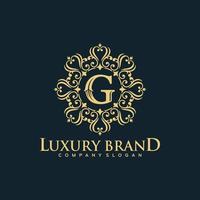 Floral Heraldic Luxury circle Logo template in vector for Restaurant, Royalty, Boutique, Cafe, Hotel, Jewelry, Fashion and other vector illustration