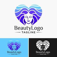 plantilla de logotipo de amor y belleza natural vector