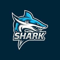 tiburón e-sport juego mascota logo plantilla vector