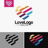 Plantilla de vector de símbolo de logotipo de amor de corazón abstracto