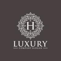Floral Heraldic Luxury Logo vector template. vector illustration