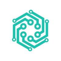 Modern Hexagon Technology Logo Design Vector Template