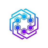 plantilla de vector de diseño de logotipo de tecnología hexagonal moderna