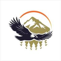 The flying eagle logo template. Vector illustration