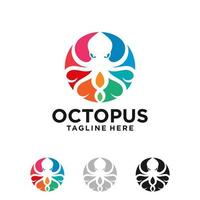 plantilla de vector de logotipo de pulpo