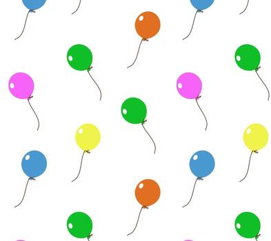 Vector seamless pattern with multicolor balloons. Abstract colorful background.