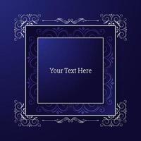 luxury rectangle frame in blue gradient vector