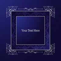 luxury rectangle frame in blue gradient vector