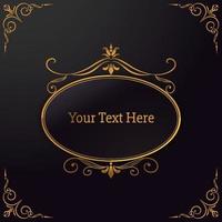 oval frame in gold and black vector