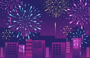 Colorful Fireworks Background vector