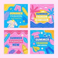 Summer Fashion New Arrival Social Media Post Templates vector