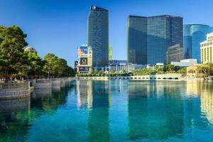 Las Vegas, Nevada, USA, 2010. View across Bellagio Lake to Various Hotels and Casinos photo