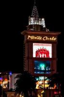 Las Vegas, Nevada, USA, 2010. Monte Carlo Illuminated Sign at Night in Las Vegas photo