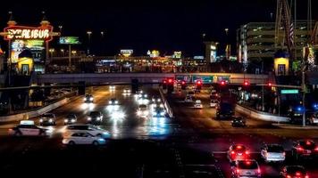 Las Vegas, Nevada, USA, 2010. Traffic on The Strip Illuminated at Night in Las Vegas photo