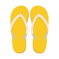 Pair of beach slippers. Summer flip flops. Flat vector illustration