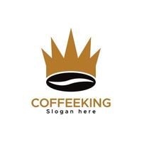 coffee king crown logo template vector design